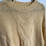Aerie Yellow Crew Neck Sweater with Ribbed Details Photo 4