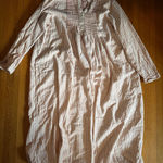 Vtg LL Bean Dobby Pintuck Cream/Beige Cotton Prairie Flannel Nightgown, Size XL Red Photo 0