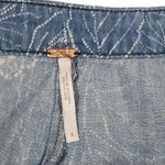 Free People  Women's Floral Print Light Wash Blue Denim Skirt 8 Photo 2