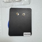 J.Crew Royal Blue Oval Hoop Drop Earrings Gold Tone Stud OLDSTOCK RARE Photo 2