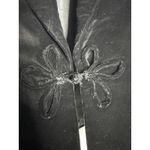 American Vintage Vintage 1990s Black Velvet Open-Front Blazer Jacket decorative frog closure M Photo 8