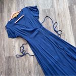 Lulus‎ heart of marigold denim blue wrap maxi dress Photo 3