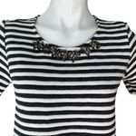 J.O.A. NWT, J by Jewel Embellished Striped Short Sleeve Top Photo 7