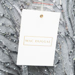 Mac Duggal  -  Silver High Neck Above Elbow Sleeve Embellished A Line Dress Photo 6