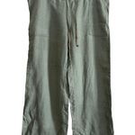 Michael Stars  | Sage Green Linen Wide Leg Ankle Length Pants | Large Photo 0