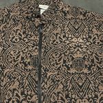 White Stag Women's XL Full Zipper Sweatshirt Black & Tan Ornate Unique F-85 Photo 3