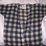 Acacia Swimwear Blue Checkered Top Photo 0