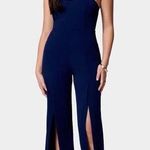 Bebe NWT OPEN LEG SCUBA JUMPSUIT size xl in navy women’s trendy Photo 0