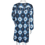 Loft  Dress Womens Small Blue Medallion Print Office Boho Bohemain Peasant Preppy Photo 4