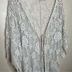 Origami Floral Lace Grey Kimono Long Beach Cardigan One Size Size undefined Photo 7