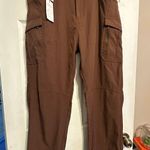 Brown Straight Leg Pants with Durable Fabric Size XL Photo 0