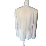 ESCADA Womens Blazer Size 42 Cream Peplum Collarless Full Photo 3