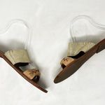 Soludos [Anthropologie]  Gold Tan Crackled Leather Metallic Braided Sandals 7.5 Photo 6