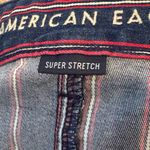 American Eagle  Red Stripe High Rise‎ Denim Mini Skirt Size 4 Photo 5