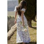 House Of CB  Felizia Puff Sleeve Sundress in Blue Print Size X-Small Plus Cup Photo 15