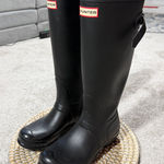 Hunter Women’s Original Tall Back Adjustable Wellington Rain Boots in Black 6 Photo 0