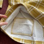 Ann Taylor  textured mustard yellow and white windowpane top fall thanksgiving Photo 2