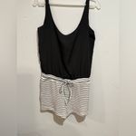 ZARA Black and White Striped Jumpsuit Photo 1