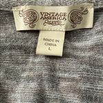 Vintage America Lightweight Hooded Knit Top Gray Marled Long Sleeve Size L Size L Photo 1