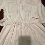 Free Assembly cream linen blend shorts romper jumpsuit belt button front Sz S Photo 13