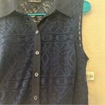 ⭐️Alyx navy blue lace and striped belted button front collared dress size 10 Photo 10