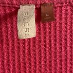 Pilcro  v neck waffle knit ruffled raspberry pink top slouchy Medium Photo 7