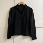 Frank & Eileen Patrick Popover Henley in Black, Size Medium Photo 3