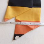 100" Silk Obi Style Wrap Belt Sash Tie Centered Print Orange Photo 6