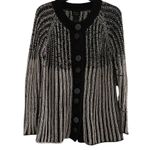 Pure Brand Black White English Handmade Cotton Cardigan Sweater Medium Large Photo 3