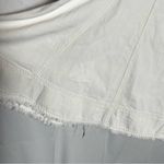 Madewell Fluted Midi Skirt in Tile White 100% Cotton Raw Hem Size 26 Photo 3