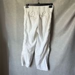 Athleta Women's White Cabo Linen Wide-Leg Linen Pants Size 4 Cropped Raw Hem Photo 1