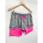 Champion Shorts Womens Size Large Gray Neon Pink Athletic Drawstring Breathable Photo 1