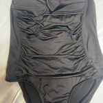 Liz Claiborne 69  One Piece Black Bathing Suit Halter Size 12 Photo 3