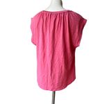 Dylan NWT, Pink Short Cap Sleeve Tie Front Cotton Top, Sz S Photo 3