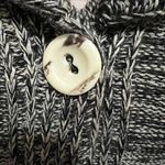 Vintage 100% Wool Knit Cardigan Sweater Marled Gray Knit Large Buttons Black Size M Photo 3