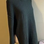 Aerie longline oversized hunter green textured side splits knit sweater Photo 0