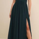 Lulus NWT Thoughts of Hue Emerald Green Surplice V-Neck Sleeveless Maxi Dress Photo 0