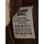 Lands' End Beige Canvas Crossbody Purse Bag Brown Strap And Trim 11"x 8" NEW Photo 4