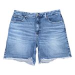 Good American  Good Icon Bermuda Denim Shorts 90s Distressed Medium Wash 12 / 31 Photo 1