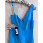 BCBGMAXAZRIA Blue One Shoulder Side Cutout Dress Size 0 Homecoming Glam NEW $348 Photo 2