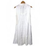 Inizio Italy L Sleeveless Tunic Dress Top Pure 100% Linen Cowl Neck Knee Length White Size L Photo 4