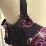 Cacique  Bra 42DDD Boost Balconette Purple Lace Floral Underwire Front Detail Photo 6