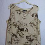 Norton Mcnaughton Cream Brown Natural Linen Sleeveless Neutral Midi Dress Sz 1X Photo 1