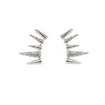 Sam Edelman NEW - Dazzling Silver Spike Pave Rhinestone Statement Post Ear Cuffs Climbers Photo 1
