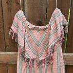 Billabong Strapless Fringe Chevron Striped Mini Dress Photo 3
