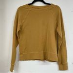 Athleta Mustard Yellow Womens Sweatshirt XXS Crewneck Long Sleeve Shirt Distress Photo 0