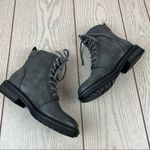 Baretraps Amysue Lug Sole Combat Moto Boots 6M Dark Grey Faux Leather $100 Photo 4