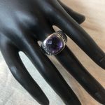 MICHAEL DAWKINS Starry Night Faceted Purple Amethyst Sterling Silver Ring Sz 9 Photo 13