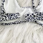 Athleta Zimbabwe Animal Print underwire Bikini swim Top black white blue 38 B C Photo 7