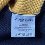 WoolOvers Knit Sweater Women Sz M Yellow & Navy Wool Blend Oversized Colorblock Size M Photo 6